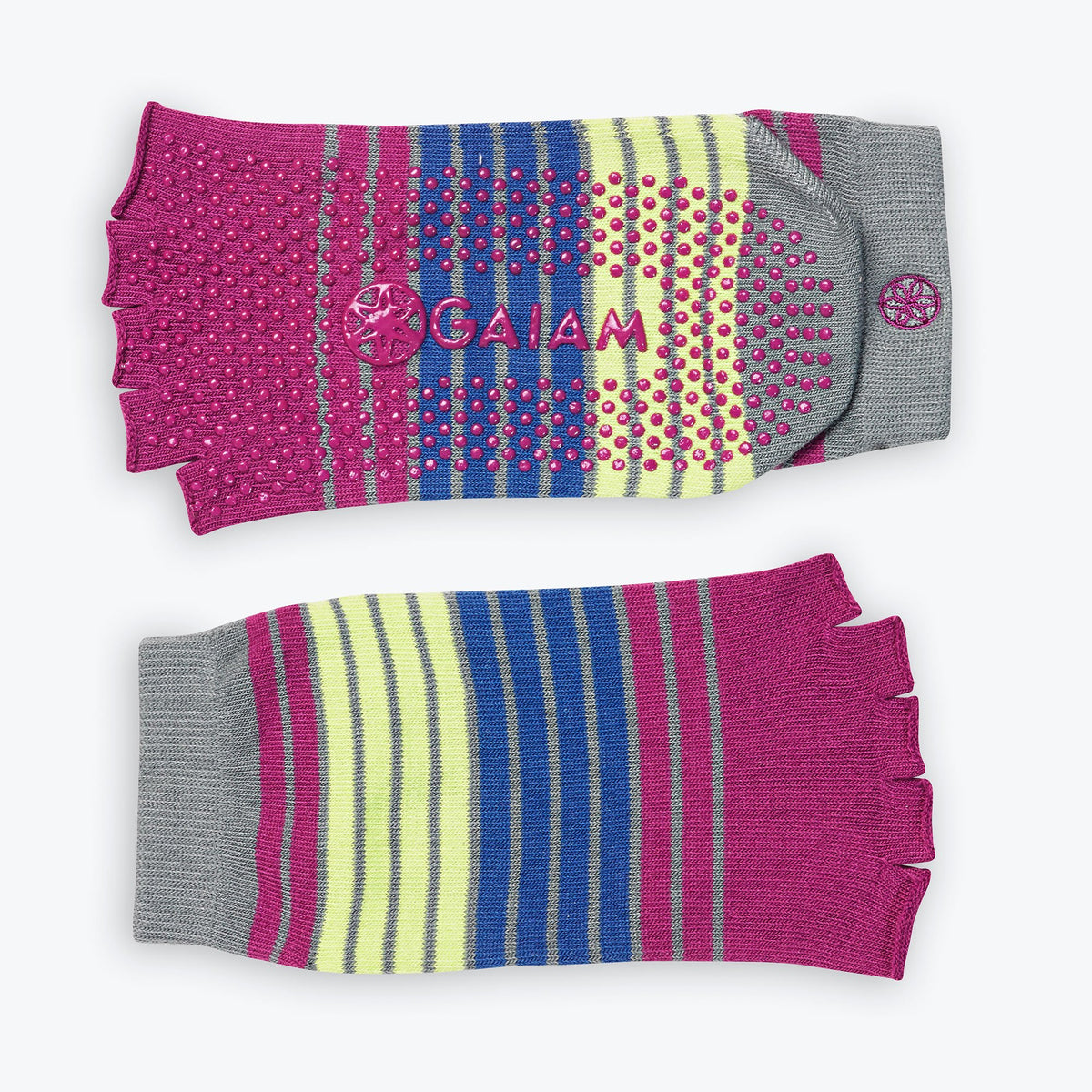 Gaiam, Yoga Socks, Striped Toeless Yoga Socks Skyline - Veli store