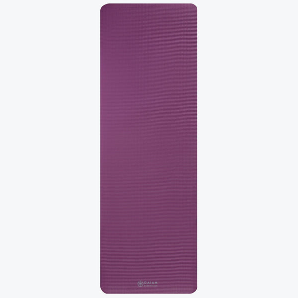 GAIAM ESSENTIALS FITNESS MAT & SLING (10MM) - PURPLE