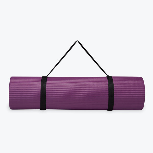 GAIAM ESSENTIALS FITNESS MAT & SLING (10MM) - PURPLE